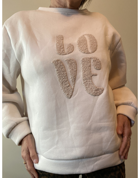 Sweat LOVE en beige