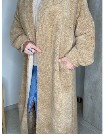 Gilet long Maegan en camel